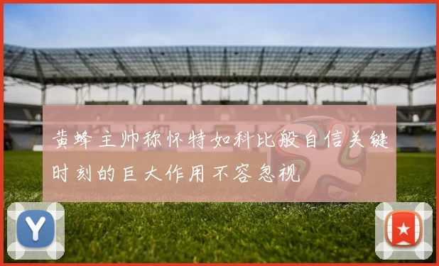 黄蜂主帅称怀特如科比般自信关键时刻的巨大作用不容忽视
